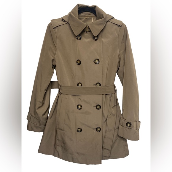 Calvin Klein Jackets & Blazers - Calvin Klein Double-Breasted Hooded Trench Coat with Wool-Blend Liner